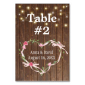 Stallholz-Leuchtring mit Herz-Band Tischnummer (Rückseite)