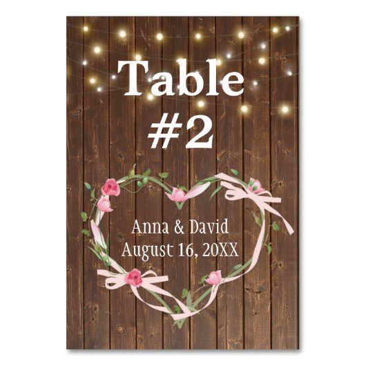 Stallholz-Leuchtring mit Herz-Band Tischnummer (Rückseite)