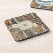 Stallholz mit Daisies personalisieren Untersetzer (Linke Seite)