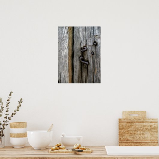 Stallholz mit gekrönten Nägeln Poster (Küche)