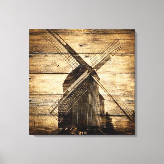 Stallholz primitive Bauernhof Western Windmühle Leinwanddruck (Vorderseite)