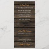 Stallholz Rustikale Hochzeit im Herbst Programm (Rückseite)