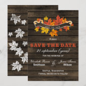 Stallholz Rustikale Hochzeit im Herbst Save the Da Date (Vorne/Hinten)