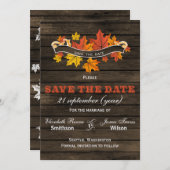 Stallholz Rustikale Hochzeit im Herbst Save the Da Save The Date (Vorne/Hinten)