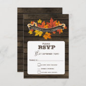 Stallholz Rustikale Hochzeit im Herbst uAwg 3,5 x  RSVP Karte (Vorne/Hinten)