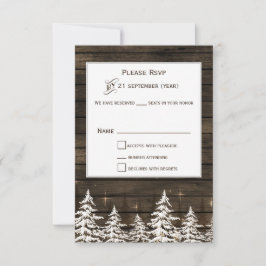 Stallholz Rustikale Pinienbäume, Winterstandard uA RSVP Karte