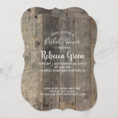 Stallholz rustikales Brautparty Einladung (Vorne/Hinten)