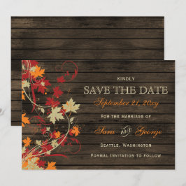 Stallholz Rustische Herbstlaube Hochzeit speichern Save The Date