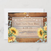 Stallholz Sonnenblumen Foto Ändern Sie das Datum R Save The Date (Vorderseite)