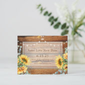 Stallholz Sonnenblumen Foto Ändern Sie das Datum R Save The Date (Stehend Vorderseite)