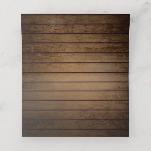 Stallholz und String Lights Platzkarte (Innenseite Aufgefaltet)