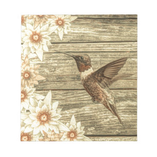 Stallholz, weiß daisy, französischer Kolibris Notizblock