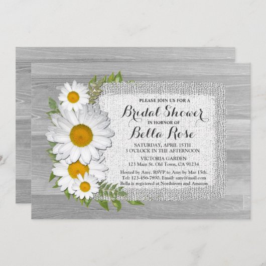 Stallholzdiäten Brautparty lädt daisy2 ein Einladung (Vorne/Hinten)