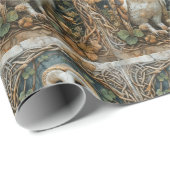 Stallhuhn in keltischen Wäldern Rahmen Heide Natur Geschenkpapier (Rolleneckpunkt)