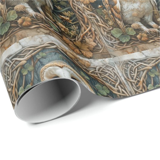 Stallhuhn in keltischen Wäldern Rahmen Heide Natur Geschenkpapier (Rolleneckpunkt)