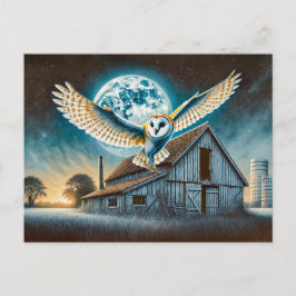 Stallhuhn mit Maus von alter Scheune Feiertagspostkarte