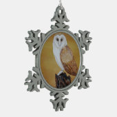 Stallhuhn Schneeflocken Zinn-Ornament (Links)