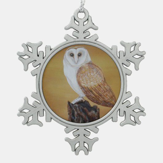 Stallhuhn Schneeflocken Zinn-Ornament (Vorderseite)