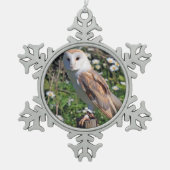 Stallhuhn Schneeflocken Zinn-Ornament (Vorderseite)