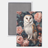 Stallhuhn zwischen rosa Rosen Magnet (Vorderseite/Rückseite)