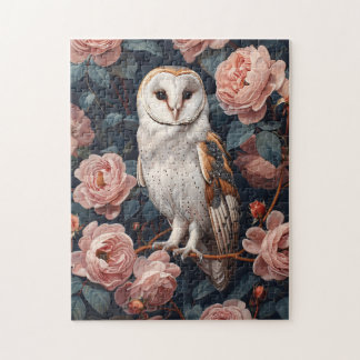 Stallhuhn zwischen rosa Rosen Puzzle