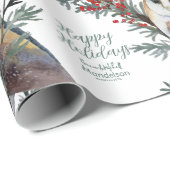 Stallhühner im Wald geben den Namen glückliche Fer Geschenkpapier (Rolleneckpunkt)