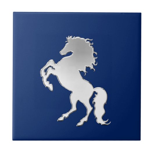 Stallion auf Navy Blue Fliese (Vorderseite)