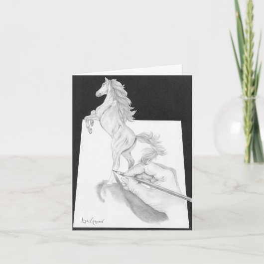 Stallion aus Papier Karte (Vorderseite)