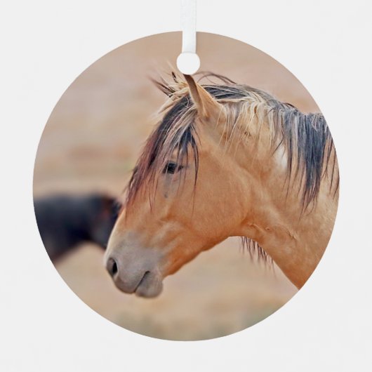 Stallion beobachtet Ornament Aus Metall (Vorderseite)