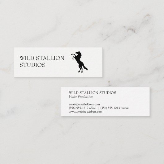 Stallion-grauer Hintergrund Mini Visitenkarte (Vorne/Hinten)