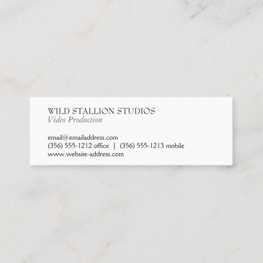 Stallion-grauer Hintergrund Mini Visitenkarte (Rückseite)