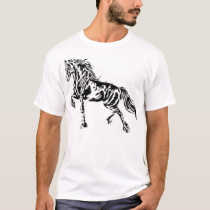 Stallion Horse Motif Elegante Mane Tiere bunt T-Shirt