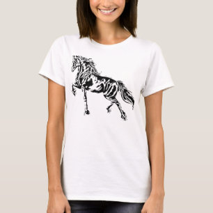 Stallion Horse Motif Elegante Mane Tiere bunt T-Shirt