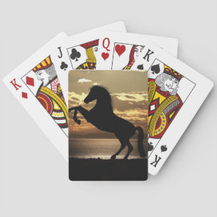 Stallion im Sonnenuntergang Spielkarten