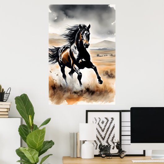 Stallion in Full Stride Poster (Heimbüro)