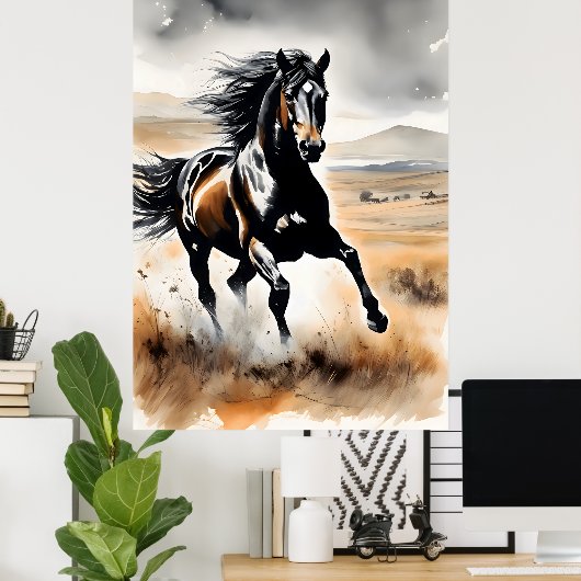 Stallion in Full Stride Poster (Heimbüro)