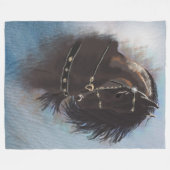 Stallion Portrait - Fleece Blanket (Vorderseite (Horizontal))