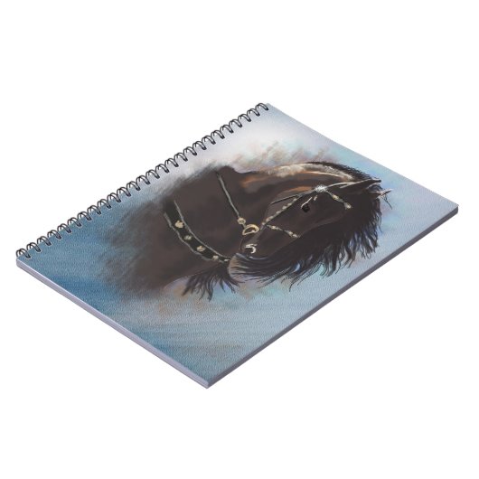 Stallion Portrait - Notebook Notizblock (Linke Seite)
