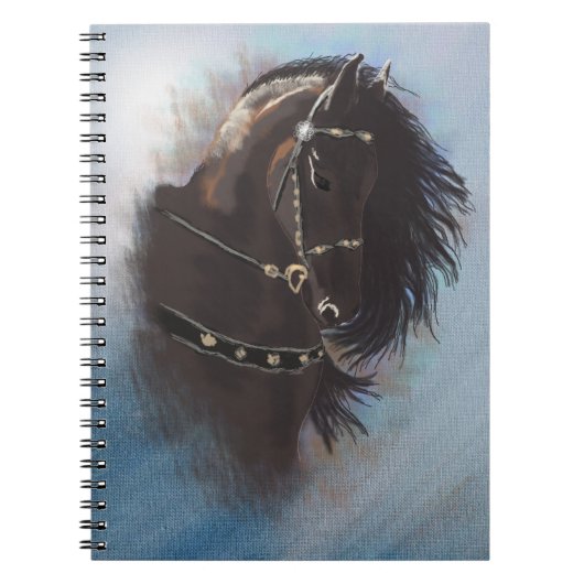 Stallion Portrait - Notebook Notizblock (Vorderseite)