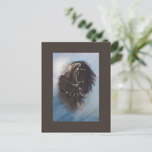 Stallion Portrait - Postkarte (Stehend Vorderseite)