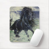 Stallion Schwarzes "des friesischen Sturms" im Mousepad (Mit Mouse)