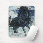 Stallion Schwarzes "des friesischen Sturms", Mousepad (Mit Mouse)