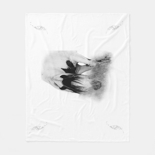 Stallion Shaman & Feathers Fleece Blanket (Vorderseite)