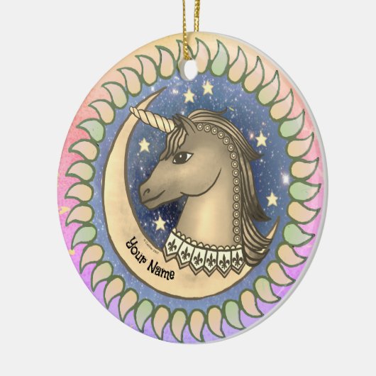 Stallion Unicorn Keramik Ornament (Links)