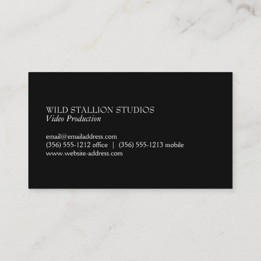 Stallion Visitenkarte (Rückseite)