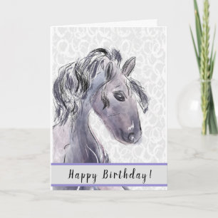 Stallion Watercolor Grußkarte Karte