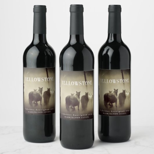 Stallion Yellowstone Custom Wine Labels Weinetikett (Flaschen)