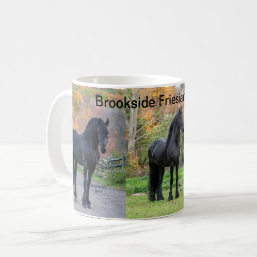 Stallionen von Brookside Friesians LLC Kaffeetasse (Vorderseite Links)