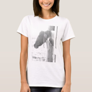 Stallpferd/Schwarz-Weiß-Fotografie T-Shirt