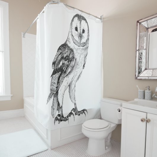 Stallschale - Gezeichnet in schwarzem Pen Duschvorhang (Beispiel)